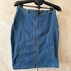 Vintage Guess Jeans Denim Blue Jean Pencil Skirt Y2K Women's Large